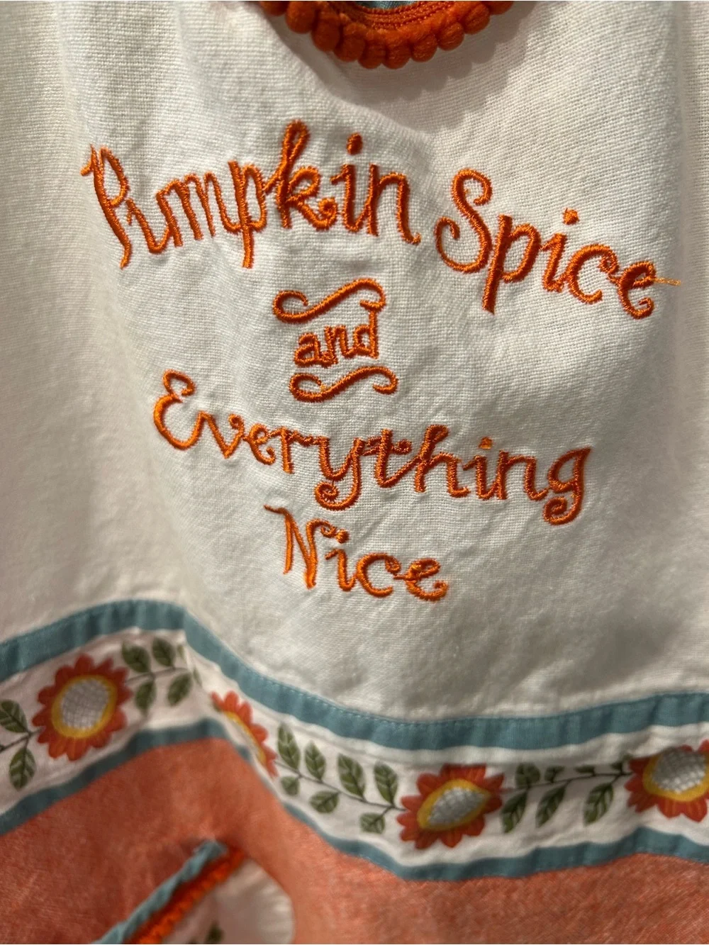 Hobby Lobby Pumpkin Spice Apron Dress - Fall Themed Orange & White
